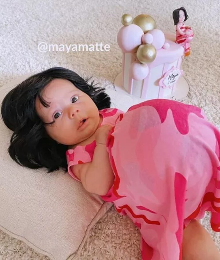 Mãe comemora mesversário da filha com o tema “grávida de Taubaté” e seguidores ficam impressionados