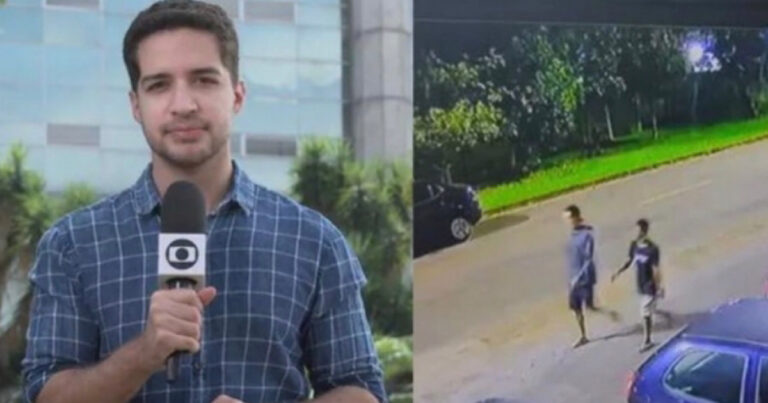 Vídeo mostra novas imagens dos suspeitos que atacaram jornalista; imagens trazem detalhes do suspeito