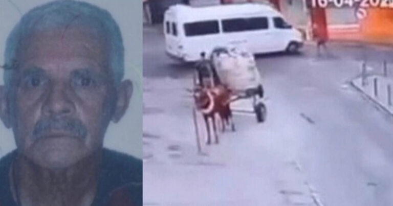 Video: idoso usa o próprio corpo para tentar parar van e morre atropelado