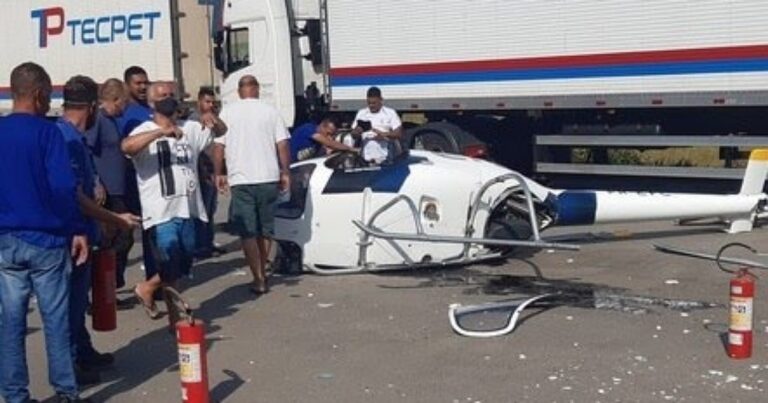 URGENTE: Helicóptero cai dentro de centro de distribuição de Contagem (MG)