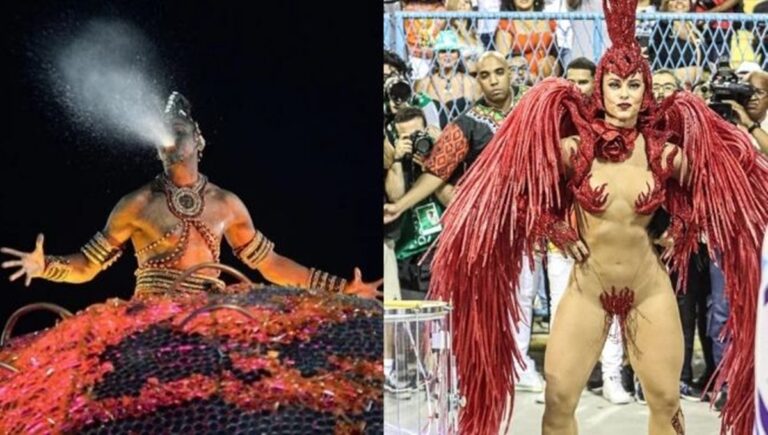 Desfile de escola de samba causa na web após homenagear Exu e atriz global desfilar de Pombagira