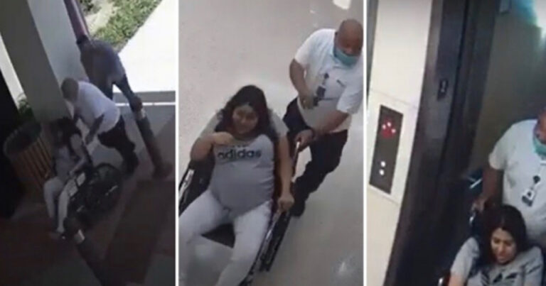 Vídeo: mulher grávida entra no elevador e quando desce dele uma surpresa está em seus braços