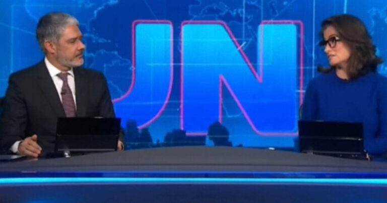 Vídeo: William Bonner e Renata Vasconcellos têm ‘desentendimento’ ao vivo no Jornal Nacional