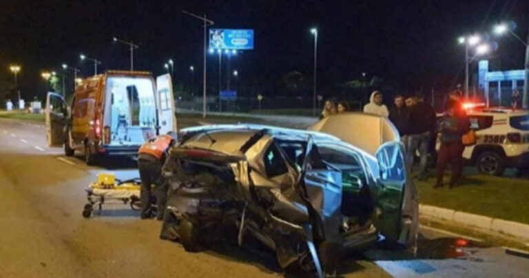 Câmeras flagram acidente em racha que causou morte em Florianópolis; motorista foi preso em flagrante