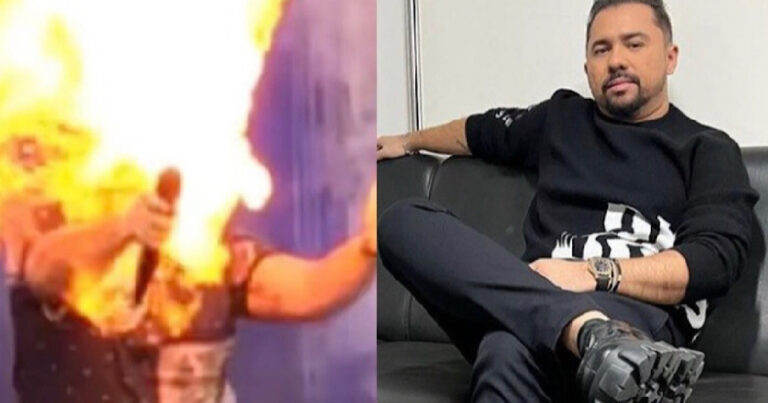 Vídeo: cantor Xand Avião é atingido por chamas durante show e precisa agir às pressas em desesperado