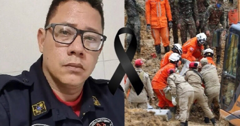 Bombeiro falece tentando fugir de deslizamento ao escorregar na lama: ‘Vidro entrou no braço esquerdo dele’