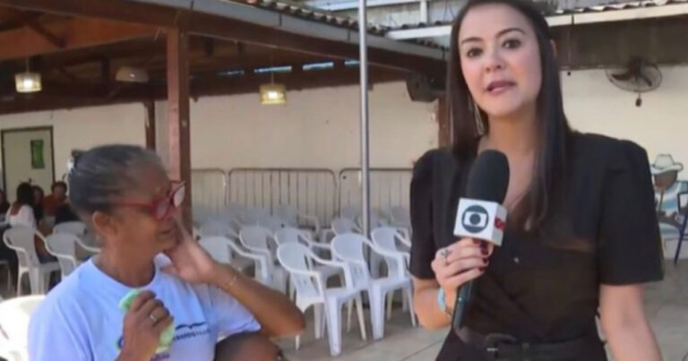 Jornalista da Globo cai no choro após senhora revelar que passa fome