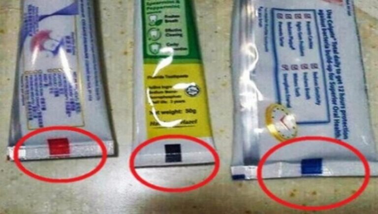 Você sabe o que significam as cores no verso do tubo de pasta de dente?