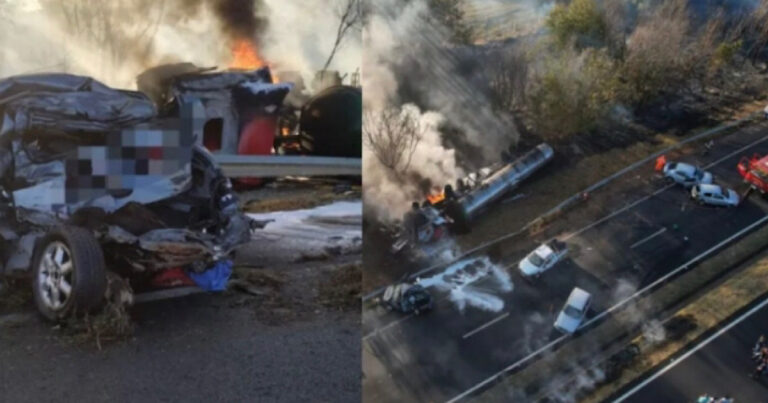 Tragédia: Caminhão pega fogo após colidir com vários carros, deixa mortos e feridos – Vídeo traz imagens impressionantes