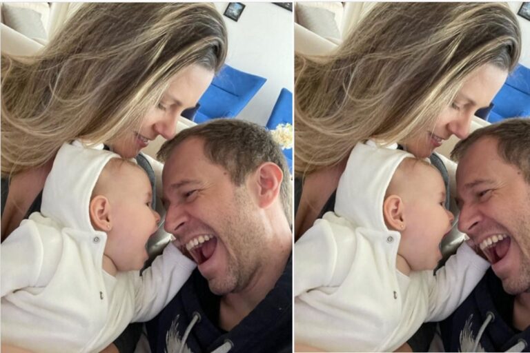 Esposa de Tiago Leifert fica encantada ao lado da filha: “Mamãe não aguenta”