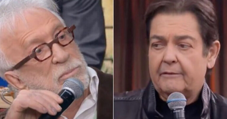 Ao vivo, Faustão faz pergunta indiscreta, leva patada de Moacyr Franco e climão toma conta: ‘Não é da sua conta’ – Vídeo