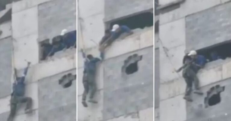 Vídeo: Homem fica pendurado do lado de fora de construção; final surpreende! ‘SAMU não chegou a tempo’