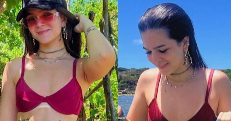 Aos 18 anos, Mel Maia surge com ‘traje de banho cavado’ e tatuagem em local SECRETO chama atenção; veja fotos