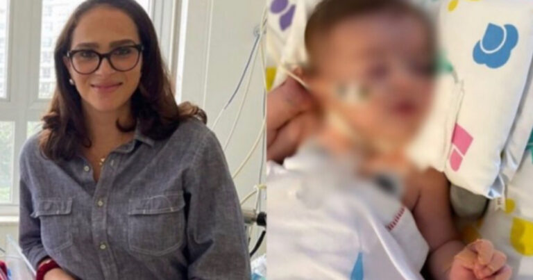 Esposa de Juliano Cazarré mostra rostinho da filha e da notícia após nova cirurgia