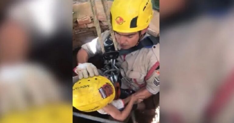 Menino de 3 anos cai dentro de cisterna com altura de 10 metros; Corpo de Bombeiros foi acionado