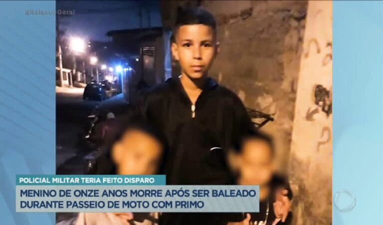 Menino de 11 anos morre após ser baleado durante passeio de moto com primo