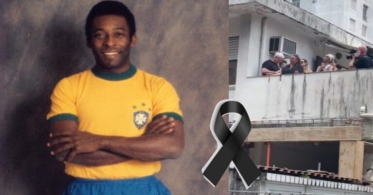 Irmã de Pelé surge emocionada e se despedindo do Rei na sacada durante cortejo por Santos