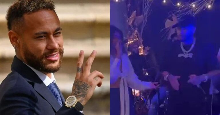 Sem proibição do PSG para vir ao Brasil, Neymar é flagrado em festa durante despedida de Pelé