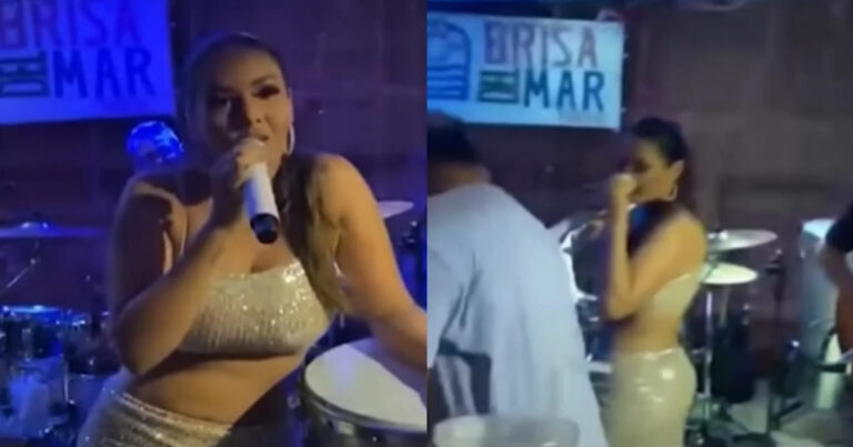 Com ânsia de vômito, cantora interrompe show ao vivo após alguém soltar o pior pum que já sentiu
