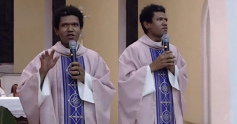 Vídeo: missa é interrompida por violência doméstica e padre reage