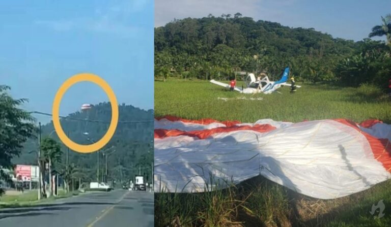 Avião com cinco pessoas cai em Santa Catarina; vídeo
