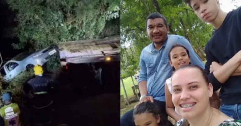 Tragédia: Veículo com 5 pessoas da mesma família cai dentro de represa em SC