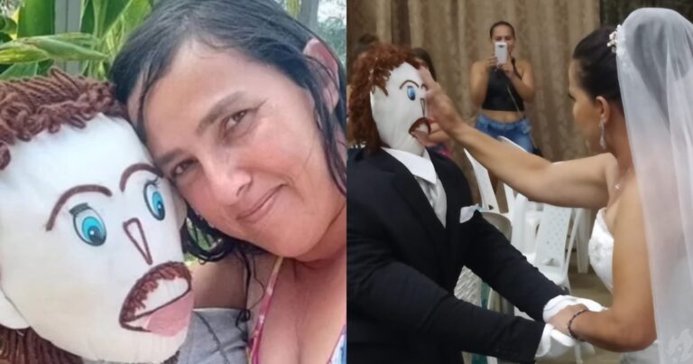 Mulher que ficou famosa por se casar com boneco de pano diz que espera “2º filho”