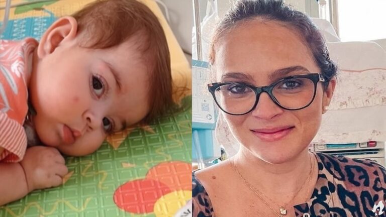 Emocionada, Leticia Cazarré comemora 1ª vez de filha Maria Guilhermina no chão