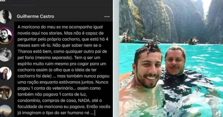 Marcus Majella critica seu ex-namorado em uma publicação e afirma que o sustentava