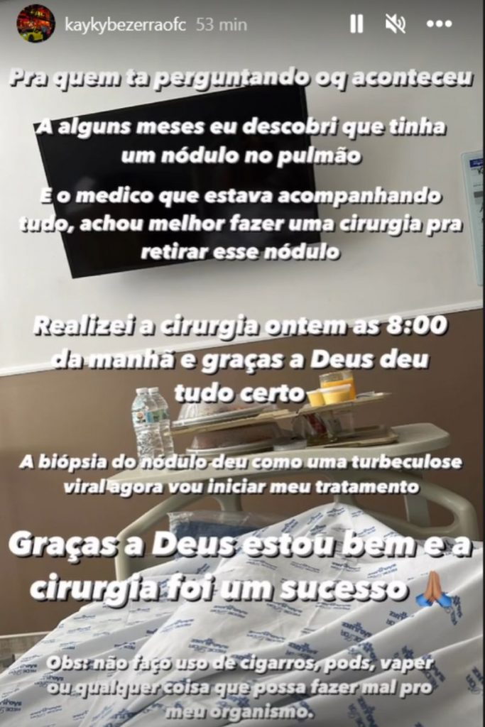 Kayky, filho de eolane Bezerra, explica o que aconteceu em cirurgia no pulmão