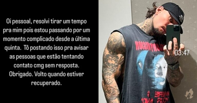 Lucas Lucco fala de momento difícil e avisa seguidores: ‘Volto quando tiver recuperado’
