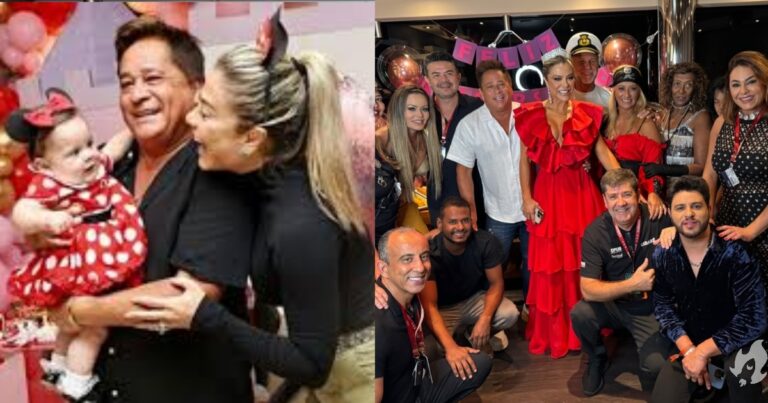 Poliana Rocha ganha de Leonardo uma declaração em festa surpresa de aniversário