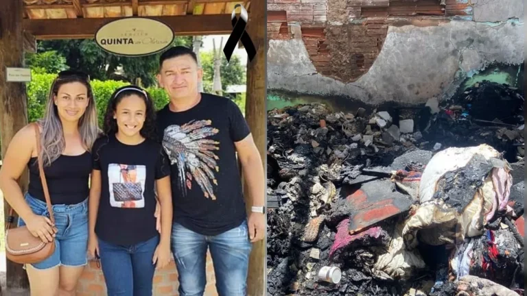 Mãe, filha e padrasto são encontrados mortos carbonizados dentro de casa