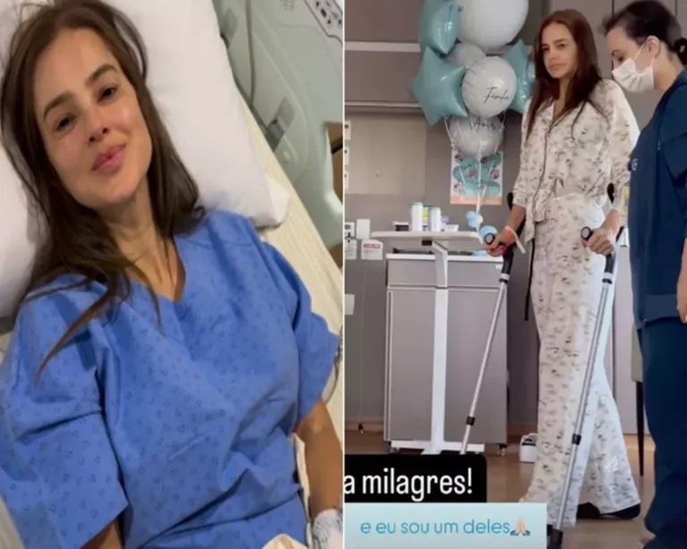 Vera Viel é flagrada andando com muletas dois dias após cirurgia para retirada de tumor