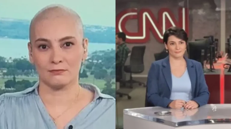 Jornalista em batalha contra o câncer surge careca na TV: “Não é força, é necessidade”