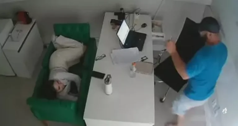 Vídeo: Recepcionista é acordada por assaltante e diz: “Oi, tudo bem?”