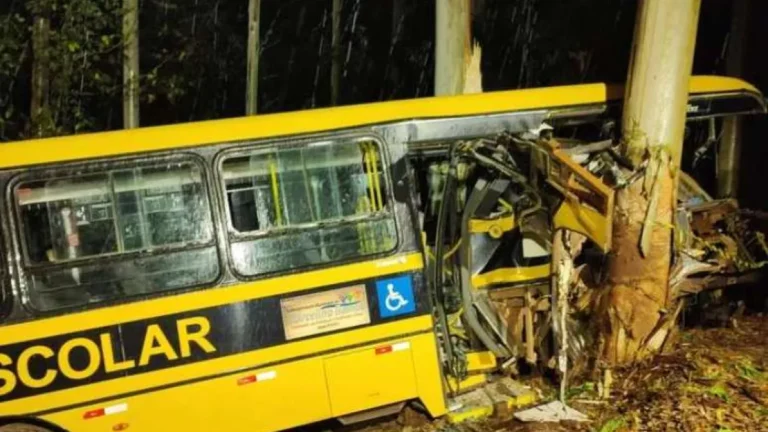 Acidente com ônibus escolar no RS deixa quatro crianças feridas