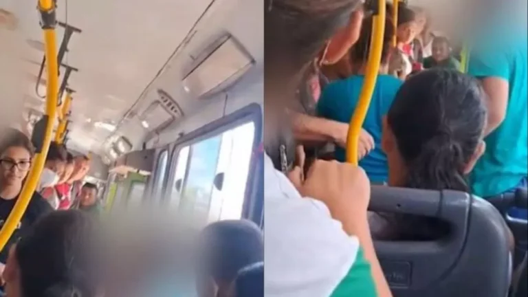Vídeo: passageiros denunciam agressão de mulher e homem é retirado de ônibus para delegacia em Teresina
