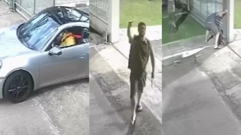 Advogado destrói entrada de condomínio no DF após portão bater em Porsche