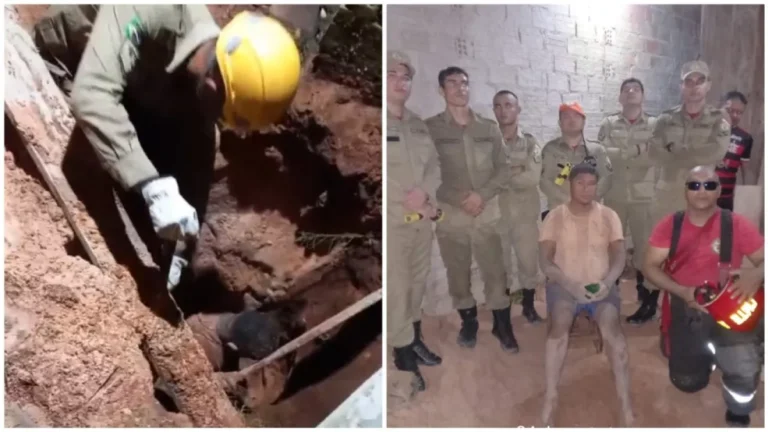 Indígena é resgatado por bombeiros após ficar soterrado por mais de 3h em buraco, em Santarém