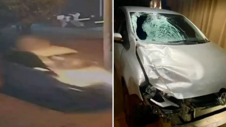 Motorista atropela jovem de 22 anos e dirige com corpo pendurado no carro