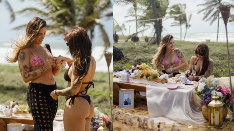 Lauana Prado e noiva mostram detalhes do pedido de casamento; veja