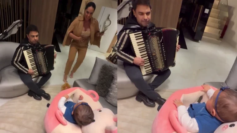 Zezé Di Camargo toca sanfona para filha com Graciele: “Show particular”