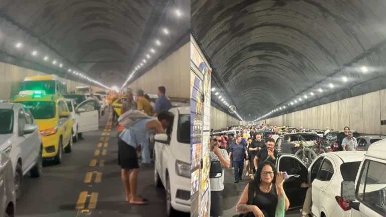 Incêndio em carro fecha túnel Rebouças por uma hora no Rio