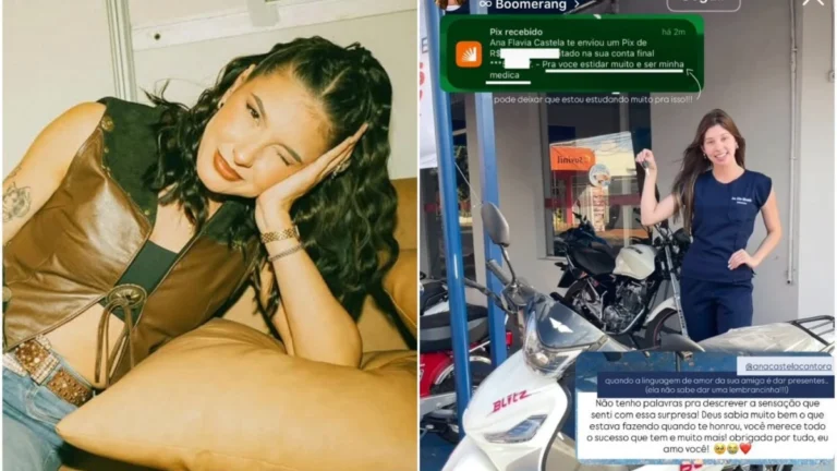 Ana Castela presenteia amiga de infância com moto e “pix generoso”