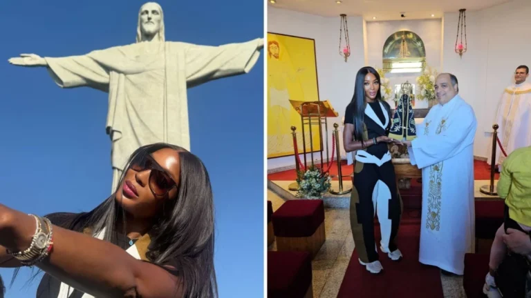 Naomi Campbell mostra fotos de viagem ao Brasil e declara: “País que amo”