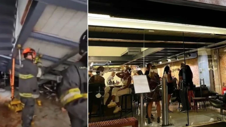 Bombeiros confirmam uma morte em desabamento de teto de restaurante em SP