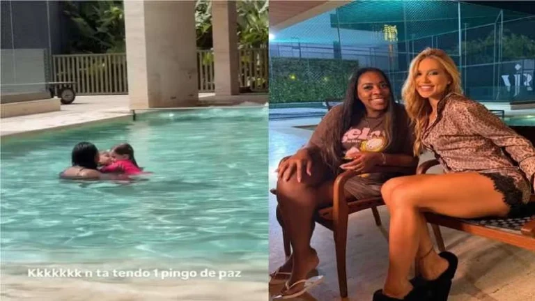 Virginia registra momento de puro grude das filhas com a mãe de Vini Jr. e encanta a web