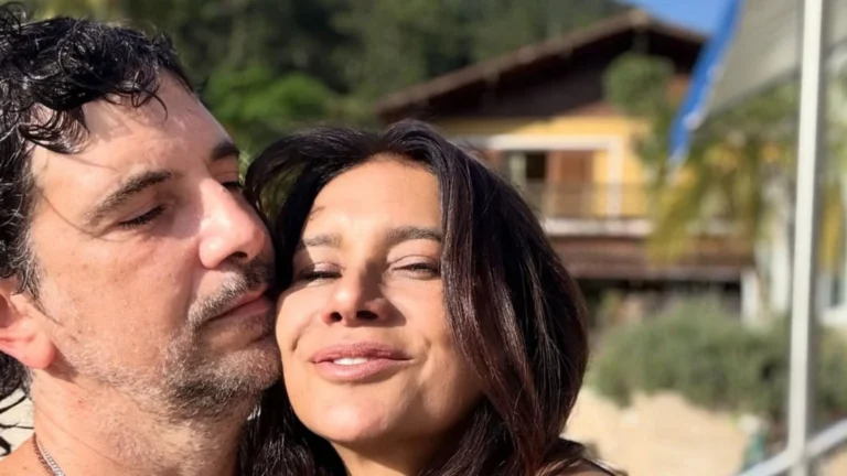 Dira Paes publica foto rara ao lado do marido: “Dias de paz”