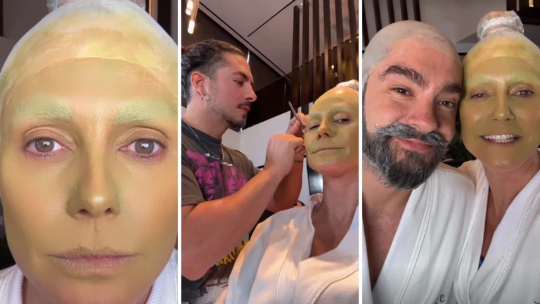 Cobras que se mexem e língua bifurcada: confira fantasia de Heidi Klum